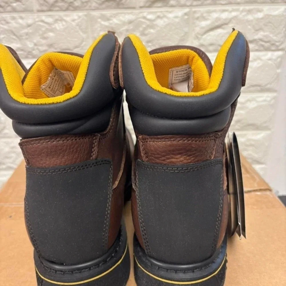 Ad Tec Men's 6in Waterproof Full Grain Tumbled Leather Certified Work Boots